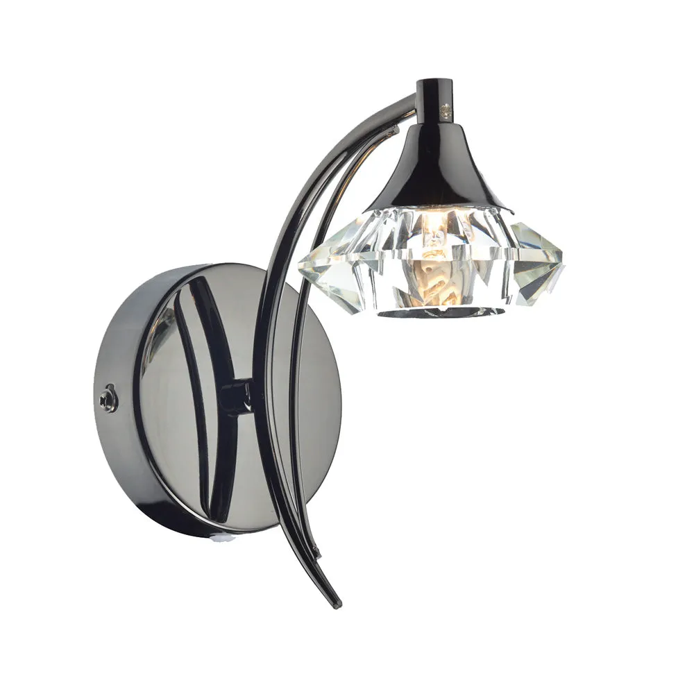 1 Light Wall Light - Black Chrome