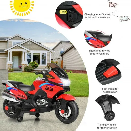 12V Kids Ride On Motorcycle Electric Motor Bike-Red