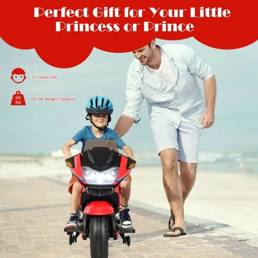 12V Kids Ride On Motorcycle Electric Motor Bike-Red