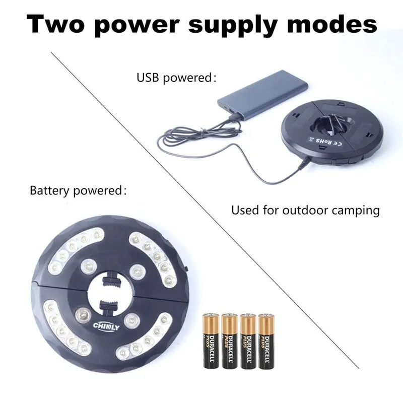 12W Rechargeable Cordless Camping Umbrella Lights