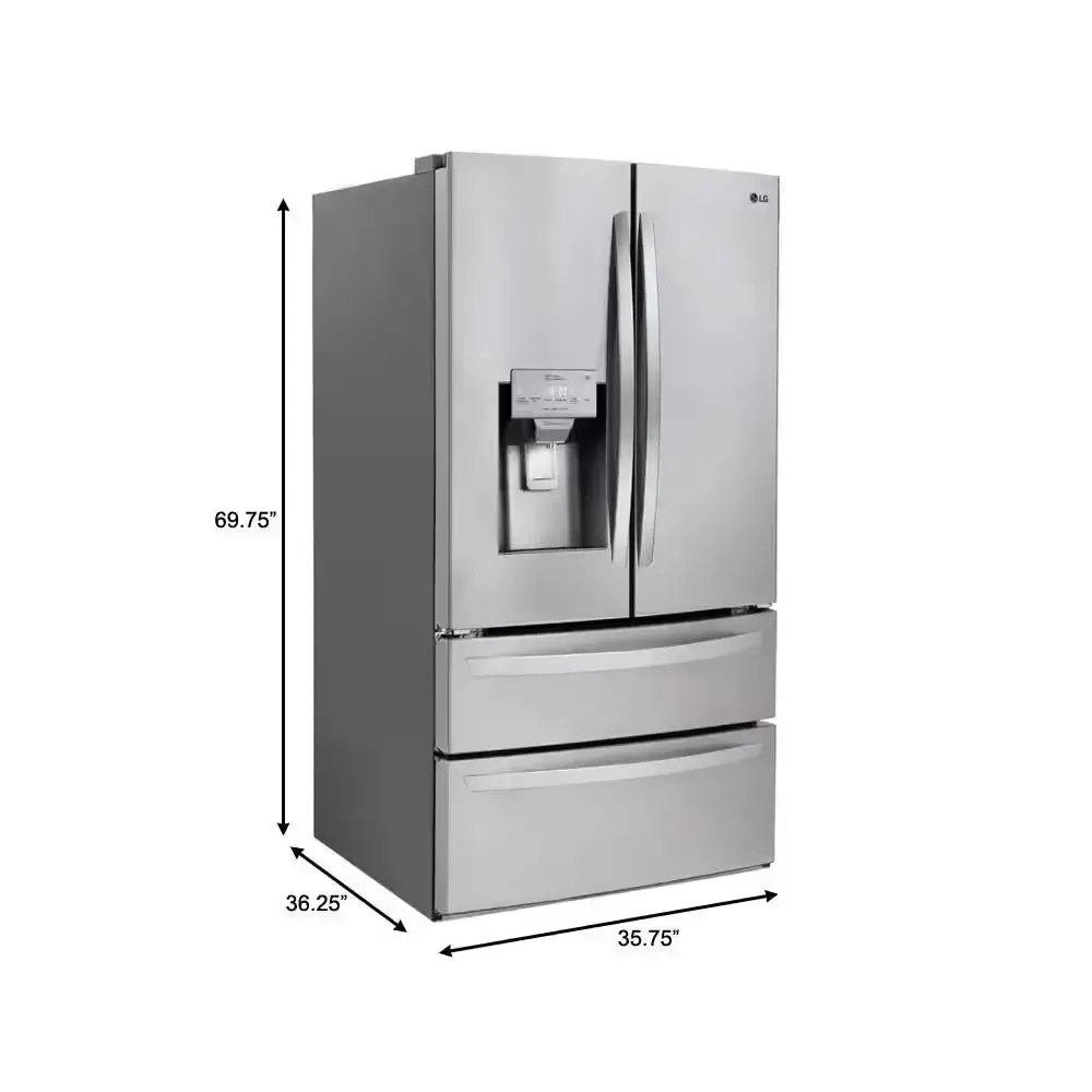 28 Cu. Ft. 4-Door French Door Smart Refrigerator with Ice and Water Dispenser in Printproof Stainless Steel