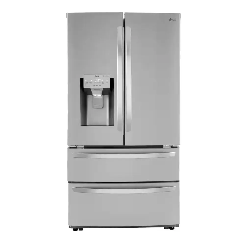 28 Cu. Ft. 4-Door French Door Smart Refrigerator with Ice and Water Dispenser in Printproof Stainless Steel