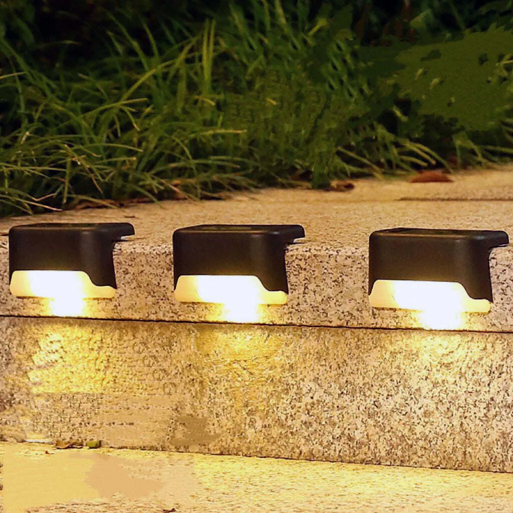 3-Piece Solar Deck Lights Set Wireless Waterproof - Warm White