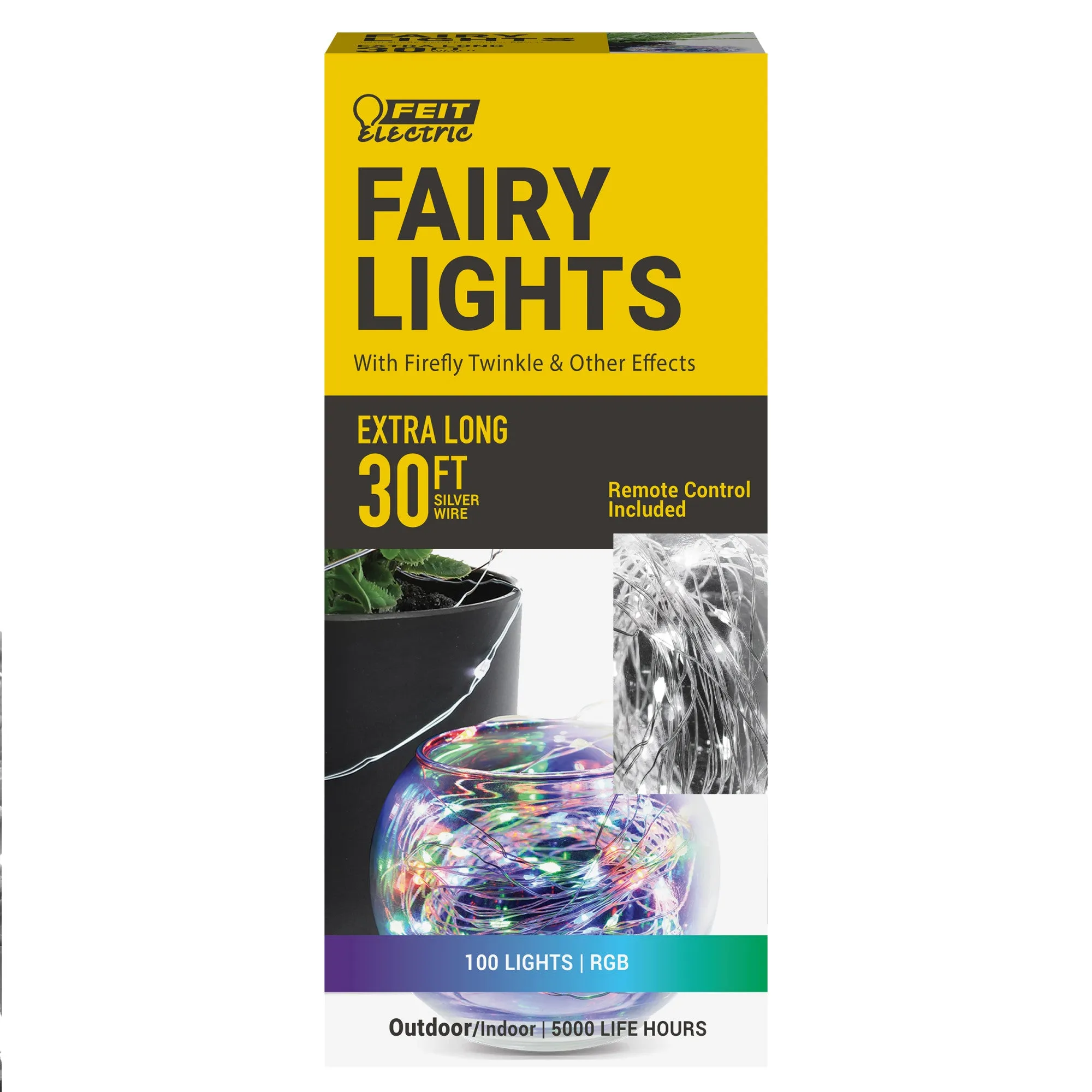 30 ft. Silver Wire RGB Fairy String Light