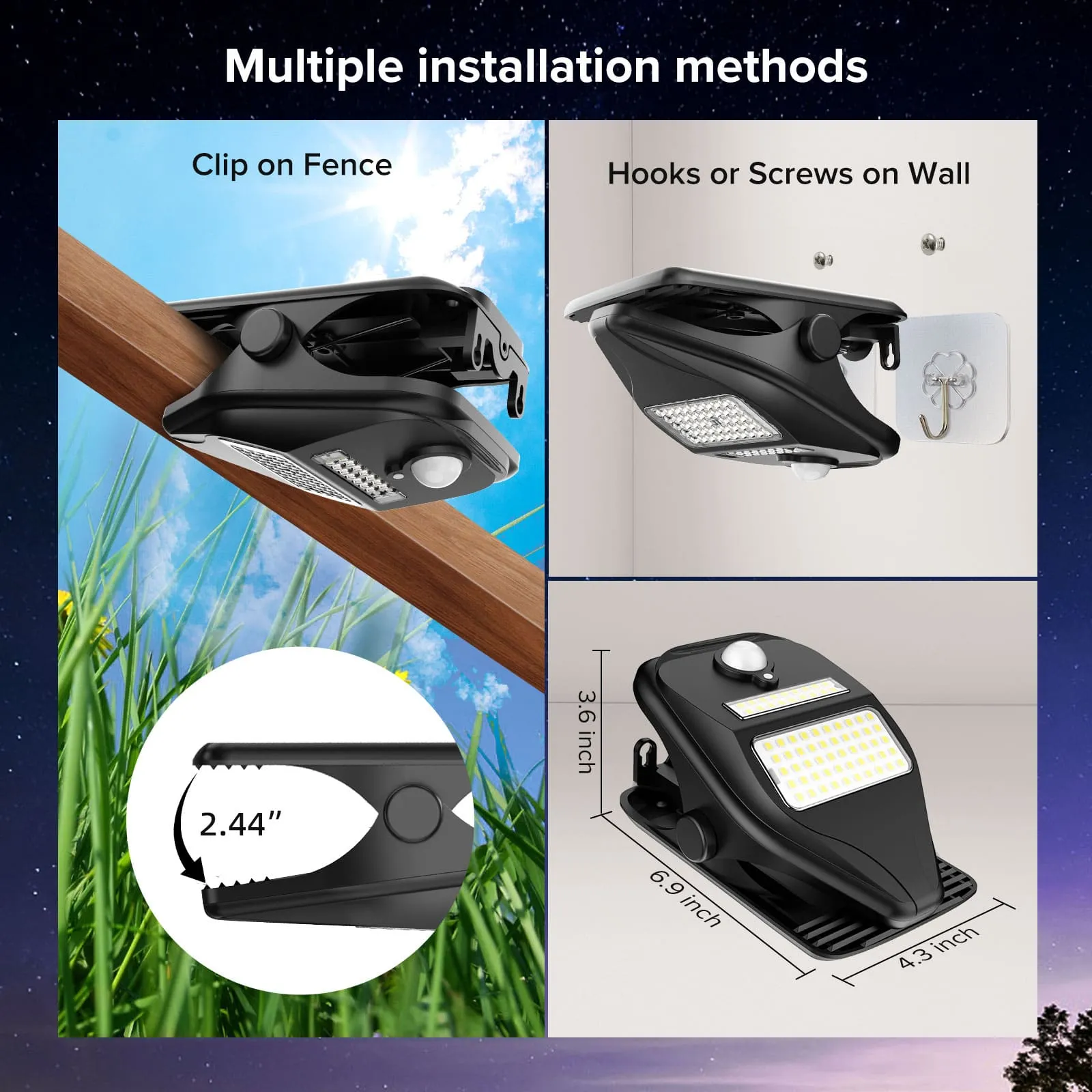 3W Clip Solar Motion Lights (US/EU ONLY)