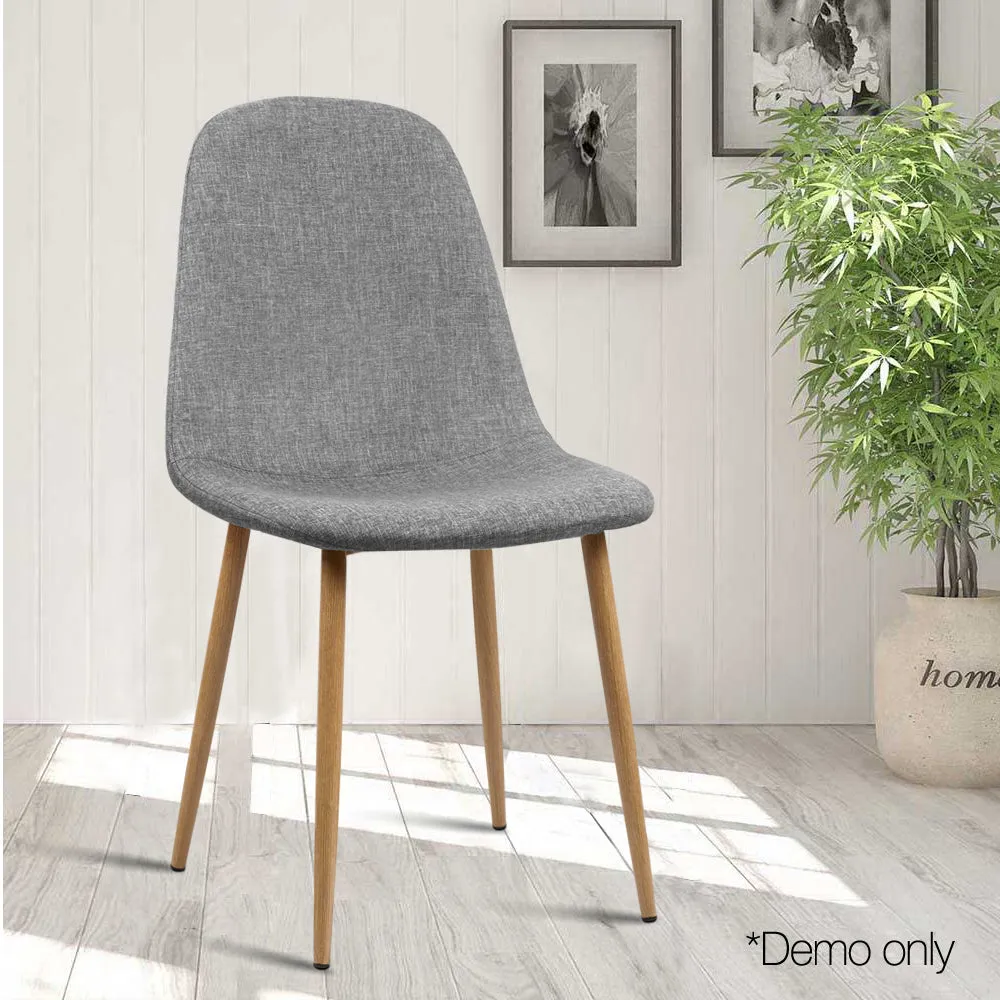 4x Adamas Fabric Dining Chairs - Light Grey