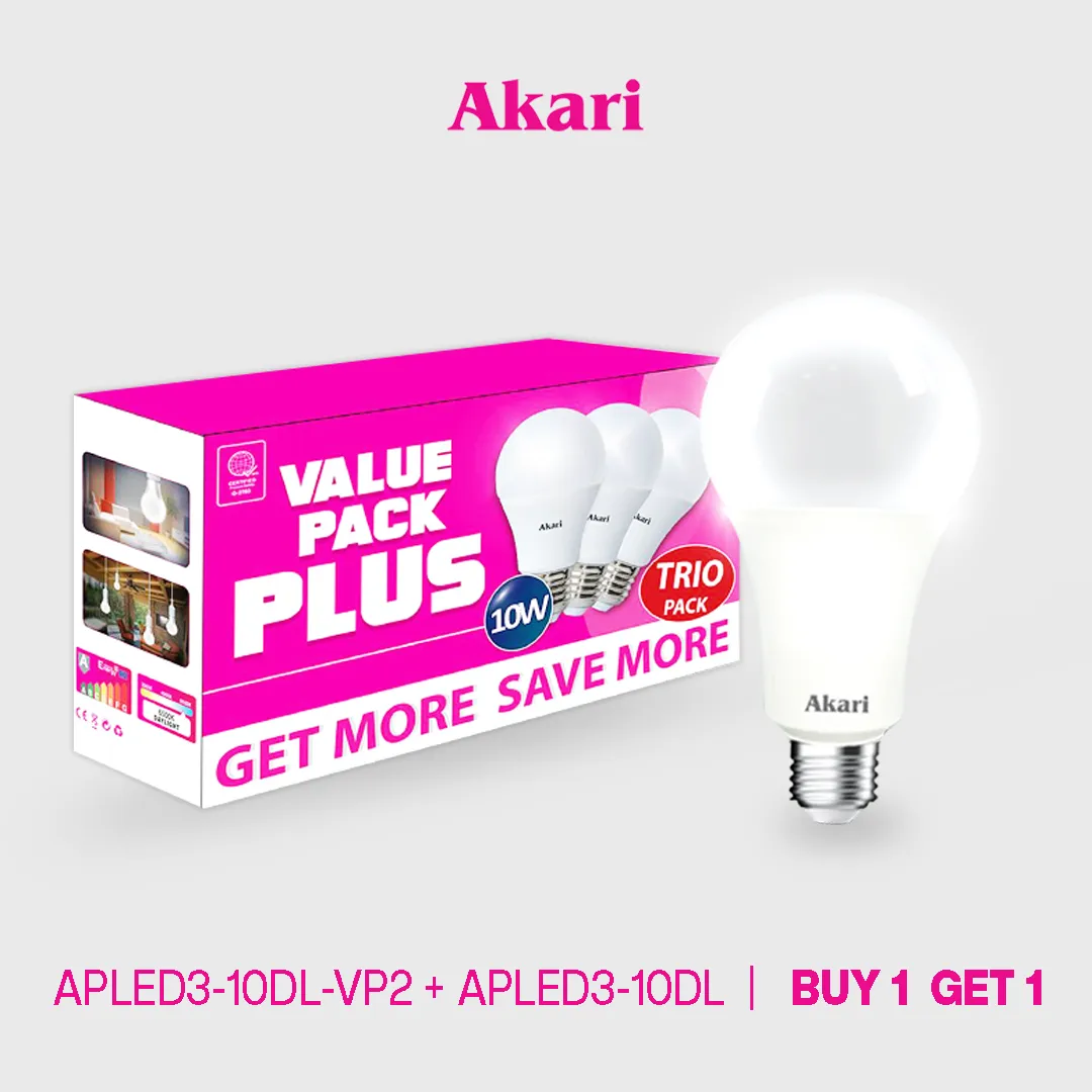 Akari B1G1:  LED Premiere Bulb 10Watts Value Pack - Daylight   FREE APLED3-10DL