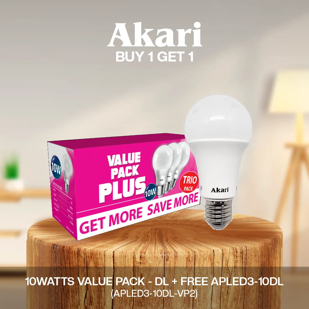 Akari B1G1:  LED Premiere Bulb 10Watts Value Pack - Daylight   FREE APLED3-10DL