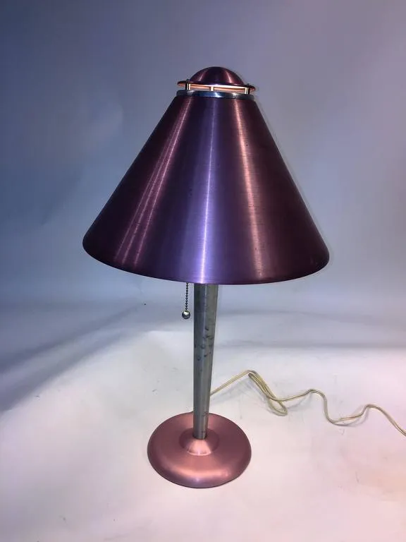 Art Moderne Anodized Spun Aluminum Lamps