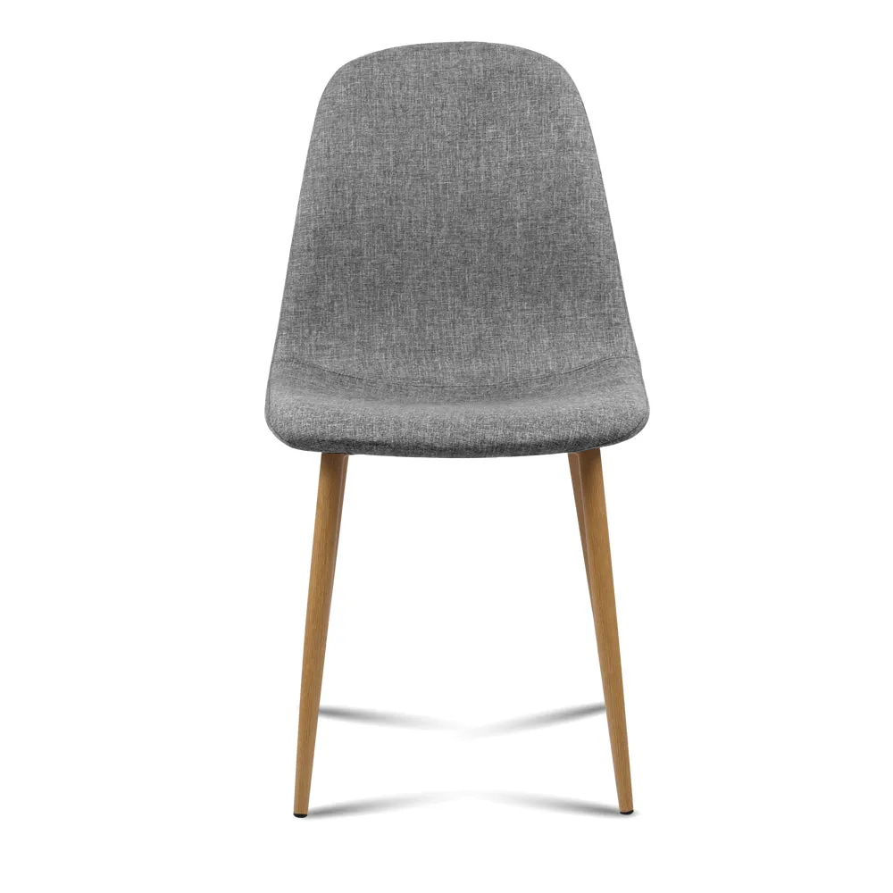 Artiss 4x Adamas Fabric Dining Chairs - Light Grey