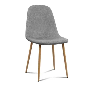 Artiss 4x Adamas Fabric Dining Chairs - Light Grey