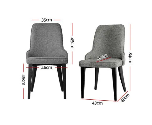 Artiss Dining Chairs Fabric Grey Set of 2 Domus