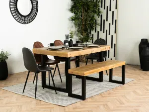 Brooklyn Light Extendable Dining Table (140cm - 180cm) & Grey Dallas Dining Chairs