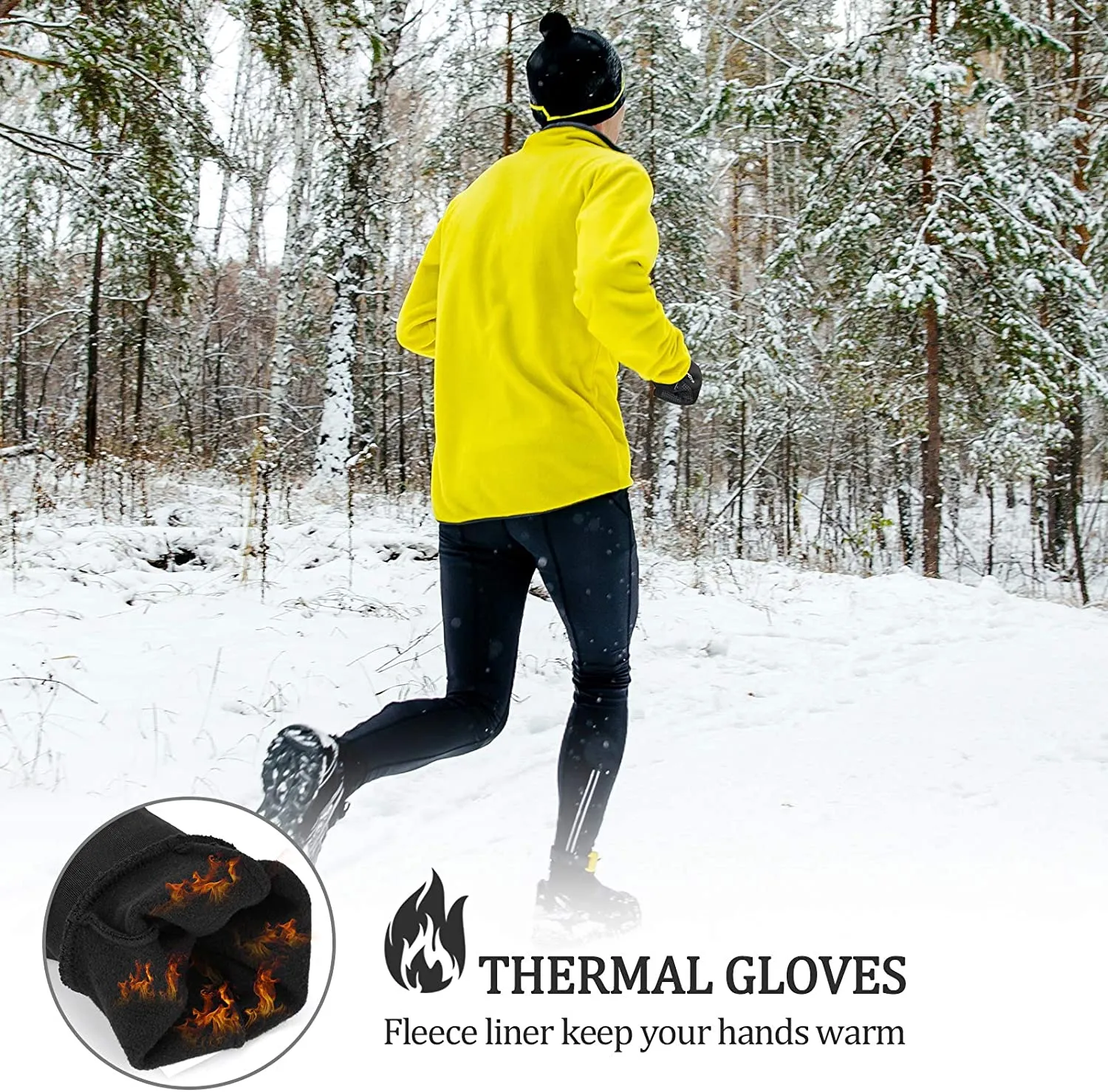 Cevapro Winter Gloves Touch Screen Gloves Cold Weather Warm Gloves for Hiking Running Cycling Climbing