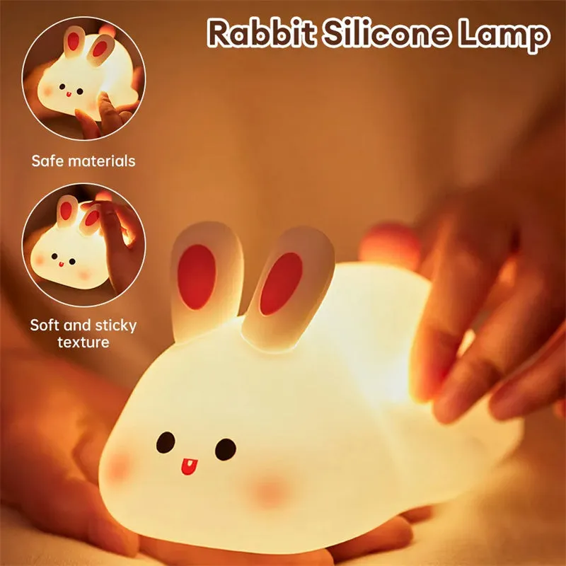 Cute Rabbit Silicone Night Light Christmas gift