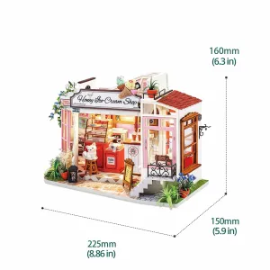 DIY Miniature Dollhouse Kit: Honey Ice-Cream Shop