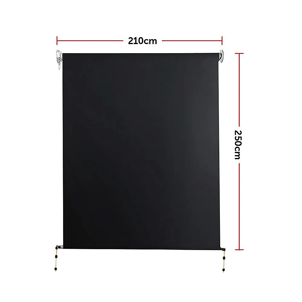 Durable UV-Resistant Patio Awning, 2.1x2.5m, Black - Bariloche