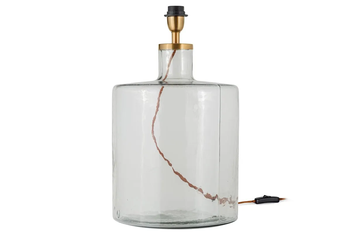 Edina Recycled Glass Table Lamp - Clear - Large