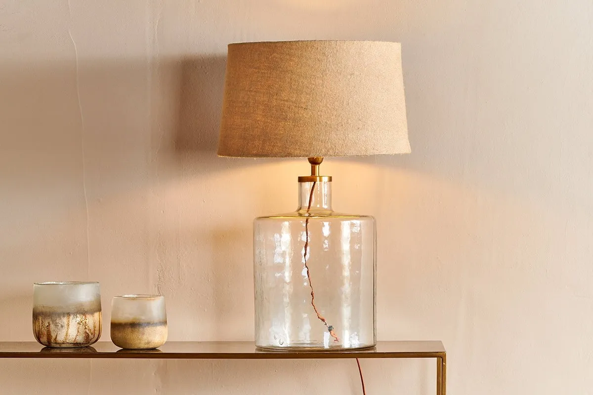 Edina Recycled Glass Table Lamp - Clear - Large