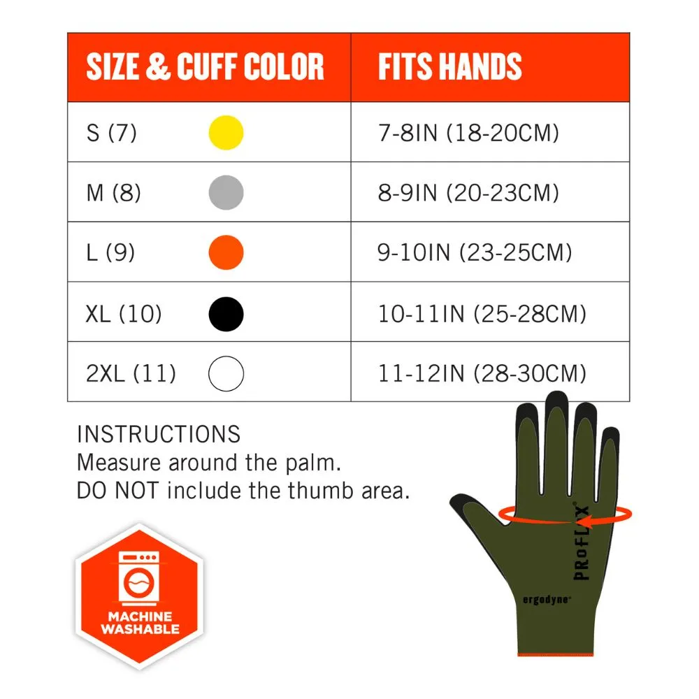 Ergodyne 10332 #7042 12-pair S Green ANSI A4 Nitrile Coated CR Gloves