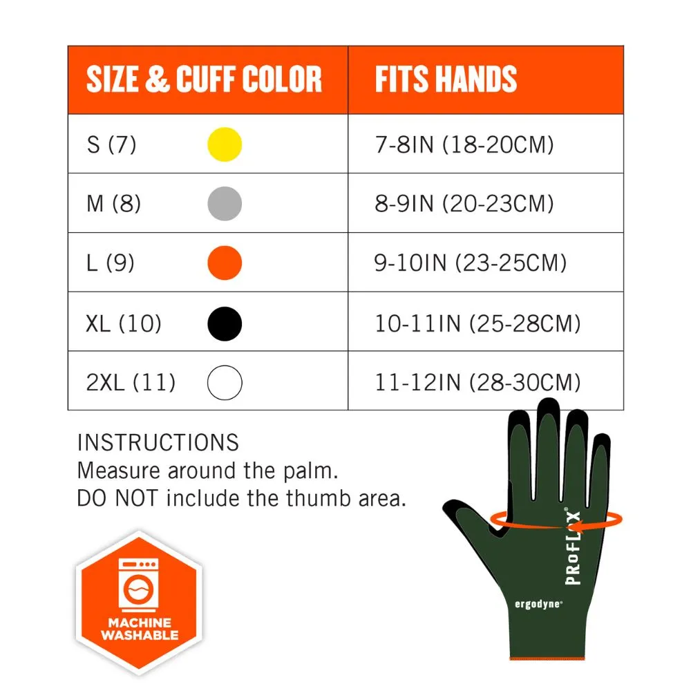 Ergodyne 18045 #7070 1-pair XL Green ANSI A7 Nitrile Coated CR Gloves