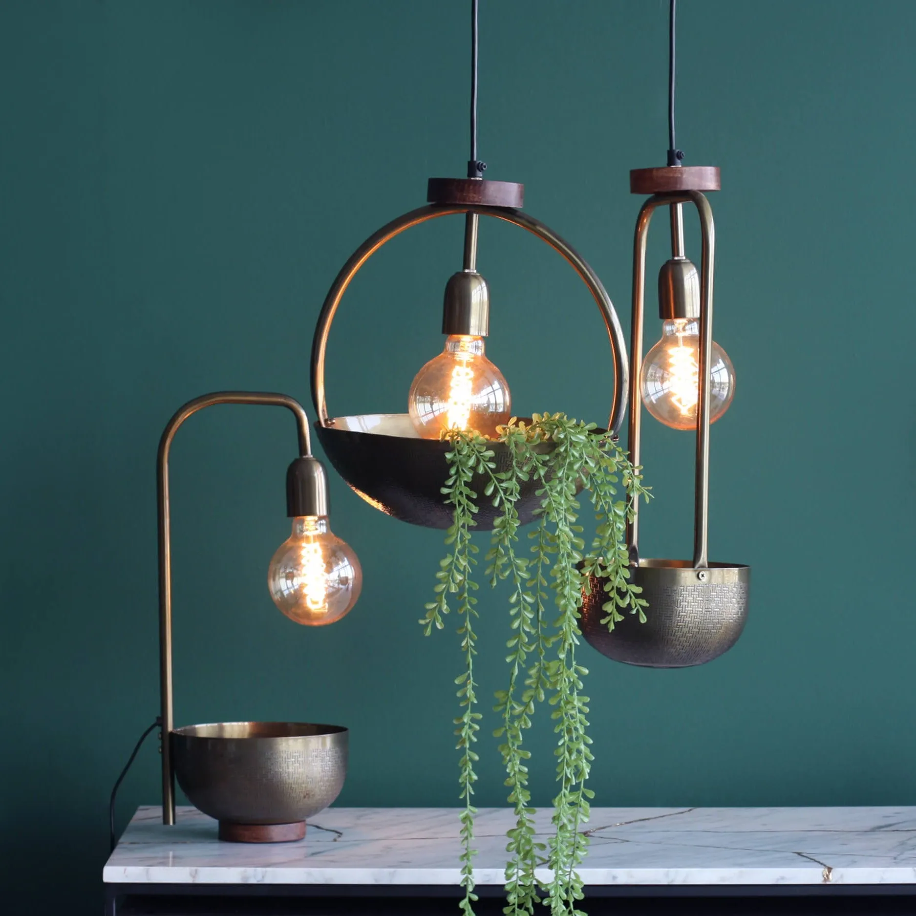 Esna Tall Hanging Lamp With Bowl