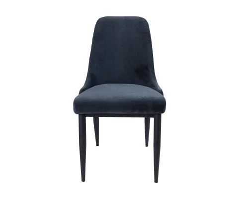 Eva Dining Chair Set of 2 Fabric Seat with Metal Frame - Charcoal