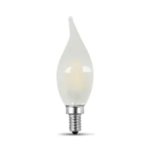 Feit Electric BPCFF60/827/LED/2 LED Lamp, Decorative, Flame Tip Lamp, 60 W Equivalent, E12 Lamp Base, Dimmable