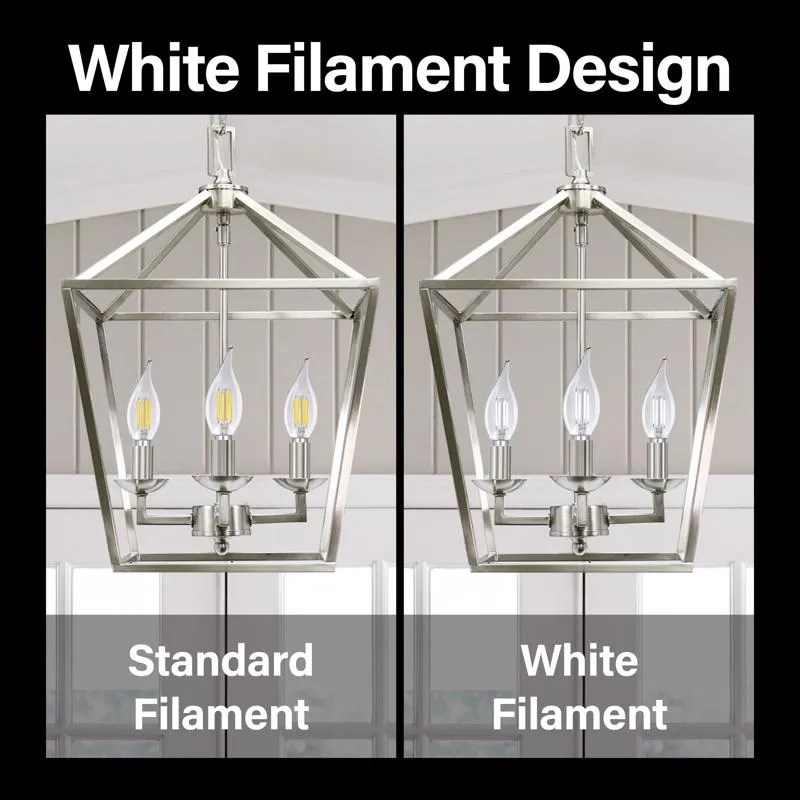 Feit White Filament B10 E12 (Candelabra) Filament LED Bulb Soft White 100 Watt Equivalence 2 pk