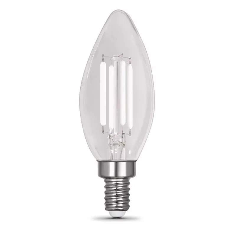 Feit White Filament B10 E12 (Candelabra) Filament LED Bulb Soft White 100 Watt Equivalence 2 pk