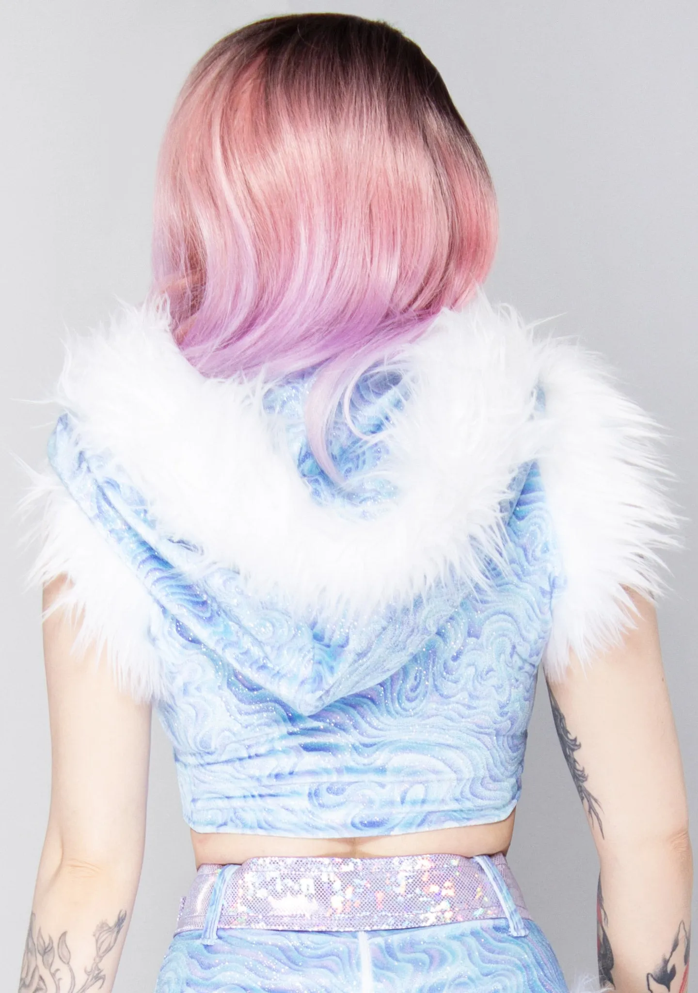 Frost Queen Hooded Crop Top