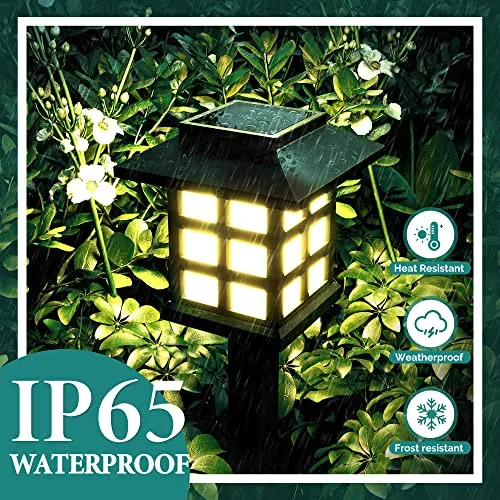 GIGALUMI Solar Outdoor Lights,12 Pack LED Solar Lights Outdoor Waterproof, Solar Walkway Lights Maintain 10 Hours of Lighting for Your Garden, Landscape, Path, Yard, Patio, Driveway