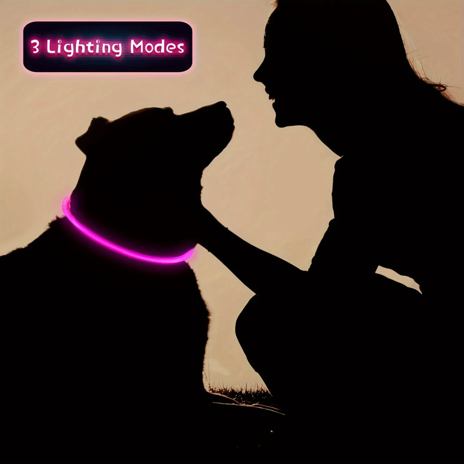 Glowing Dog Collar Rechargeable LED Necklace for AntiLost