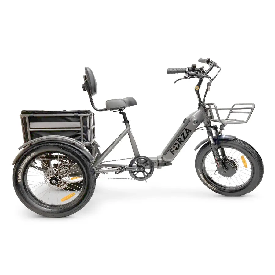 GOBike Forza Compact - Foldable Step-Through Fat Tire Electric Tricycle - Top Speed 20mph - 500W