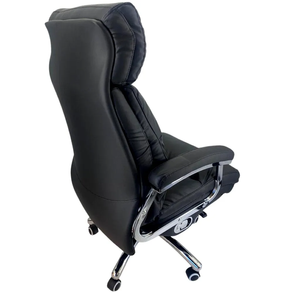 High-Back 4-Way Tilt Adjustment Pu Leather Office Chair 808A Black