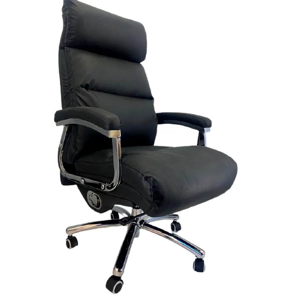 High-Back 4-Way Tilt Adjustment Pu Leather Office Chair 808A Black