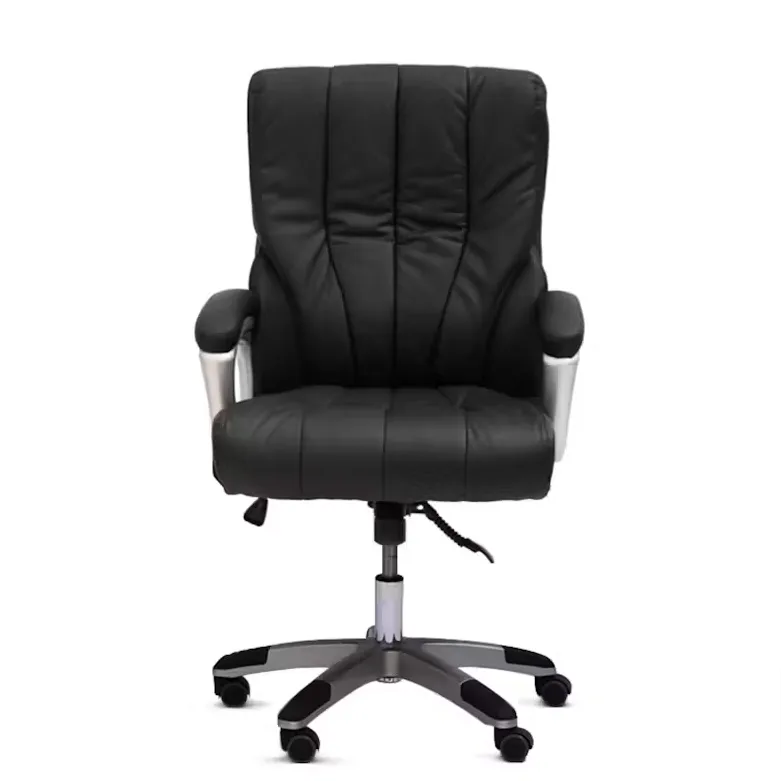 High-Back Pu Leather Tilt And Swivel Office Chair 518H Black