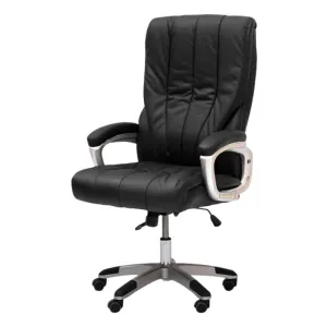 High-Back Pu Leather Tilt And Swivel Office Chair 518H Black