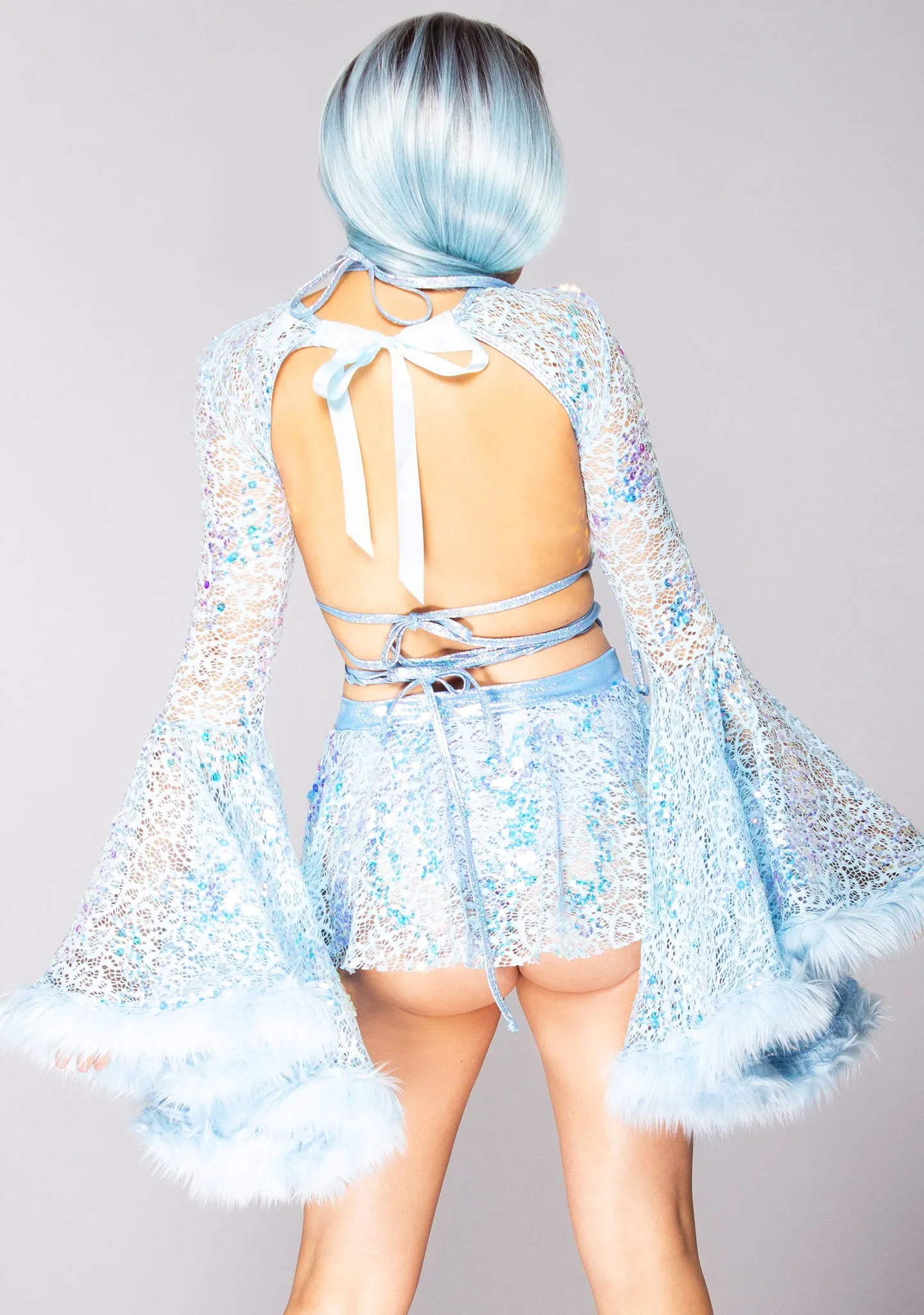 Ice Queen Sequin Bell Sleeve Shrug