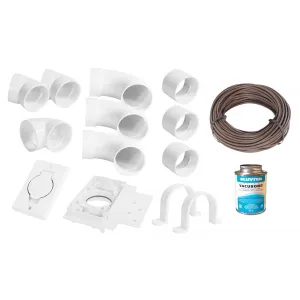 Installation Kit for Central Vacuum with 1 Inlet and Accessories