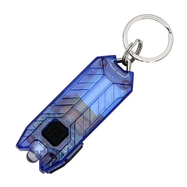 iTimo Mini LED Keychain Flashlight Key Chain USB Rechargeable Portable 45LM 2 Modes Tube Keyring Light Lamp Torch