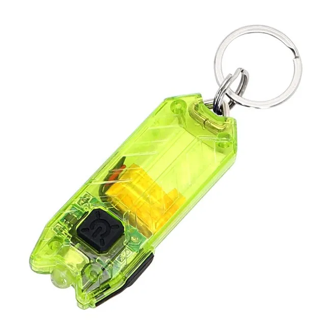 iTimo Mini LED Keychain Flashlight Key Chain USB Rechargeable Portable 45LM 2 Modes Tube Keyring Light Lamp Torch