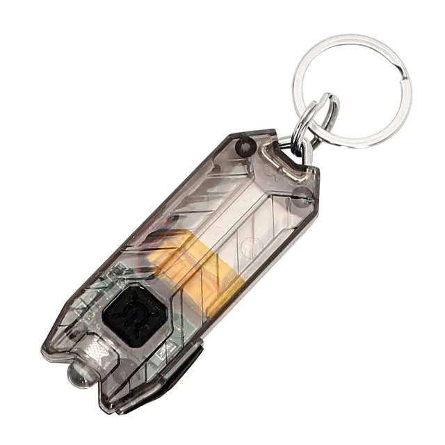 iTimo Mini LED Keychain Flashlight Key Chain USB Rechargeable Portable 45LM 2 Modes Tube Keyring Light Lamp Torch