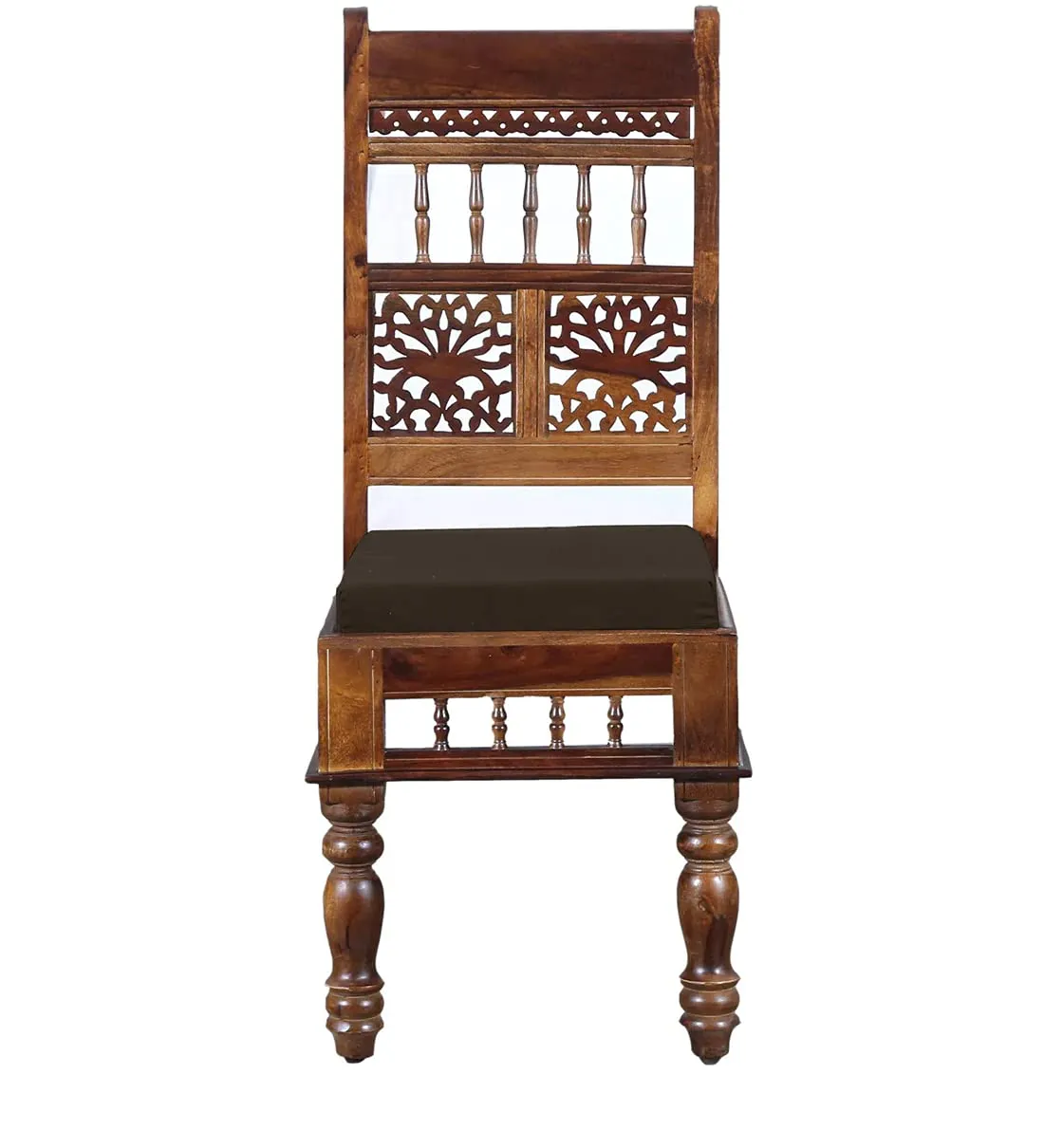 Jangid Handicraft Solid Sheesham Wood Traditional Dining Table 4 Seater | Wooden Four Seater Dinning Table with 4 Chairs for Home | Chairs with Cushion | Dining Room Sets for Restaurants | Dark Brown