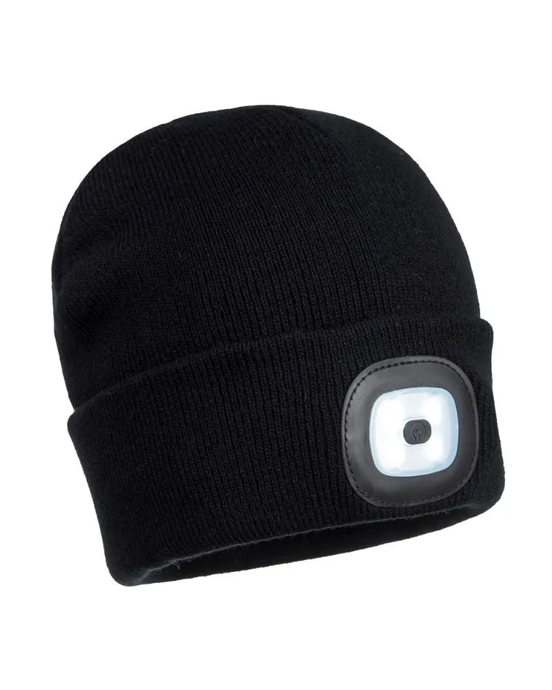 Junior LED Head Light Beanie - Black