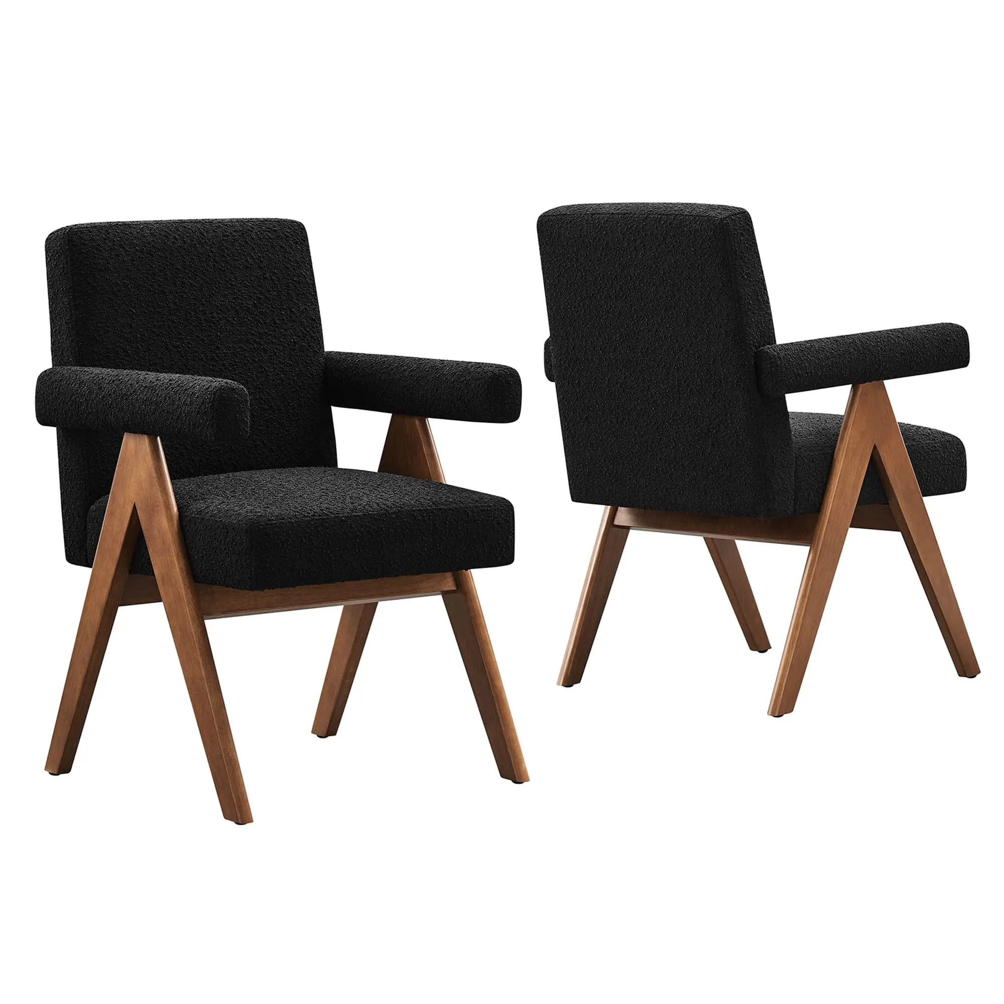 Lyra Boucle Fabric Dining Room Chair - Set of 2 by Modway