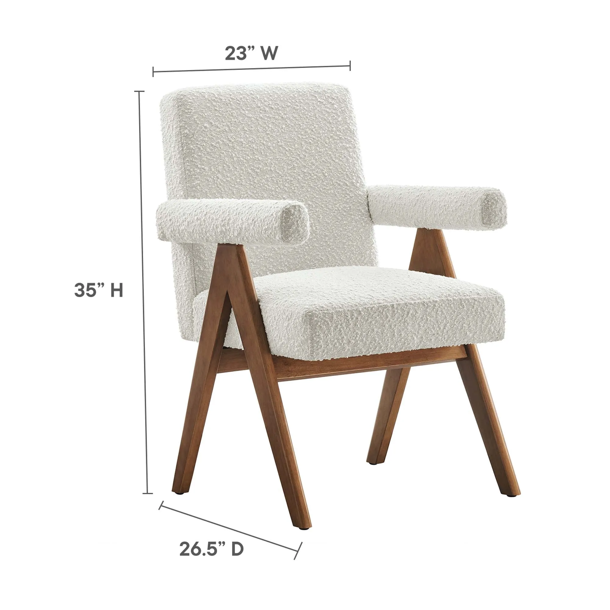 Lyra Boucle Fabric Dining Room Chair - Set of 2 by Modway