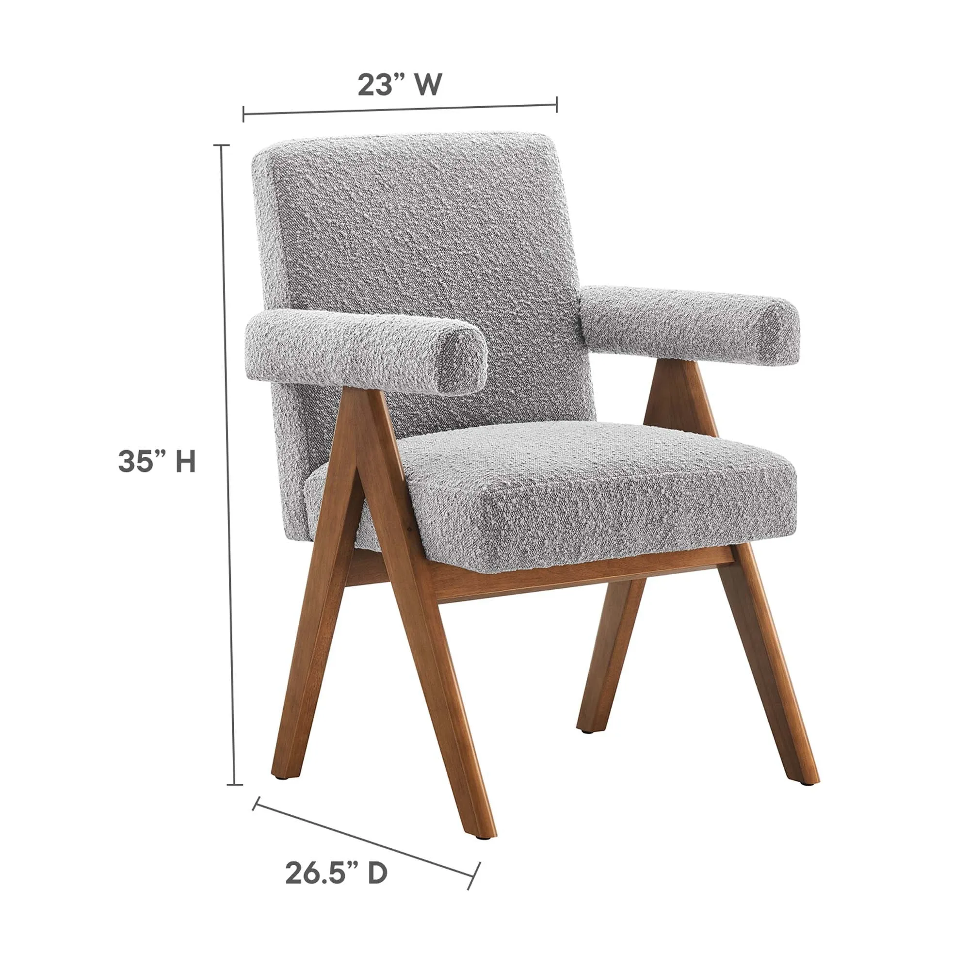 Lyra Boucle Fabric Dining Room Chair - Set of 2 by Modway