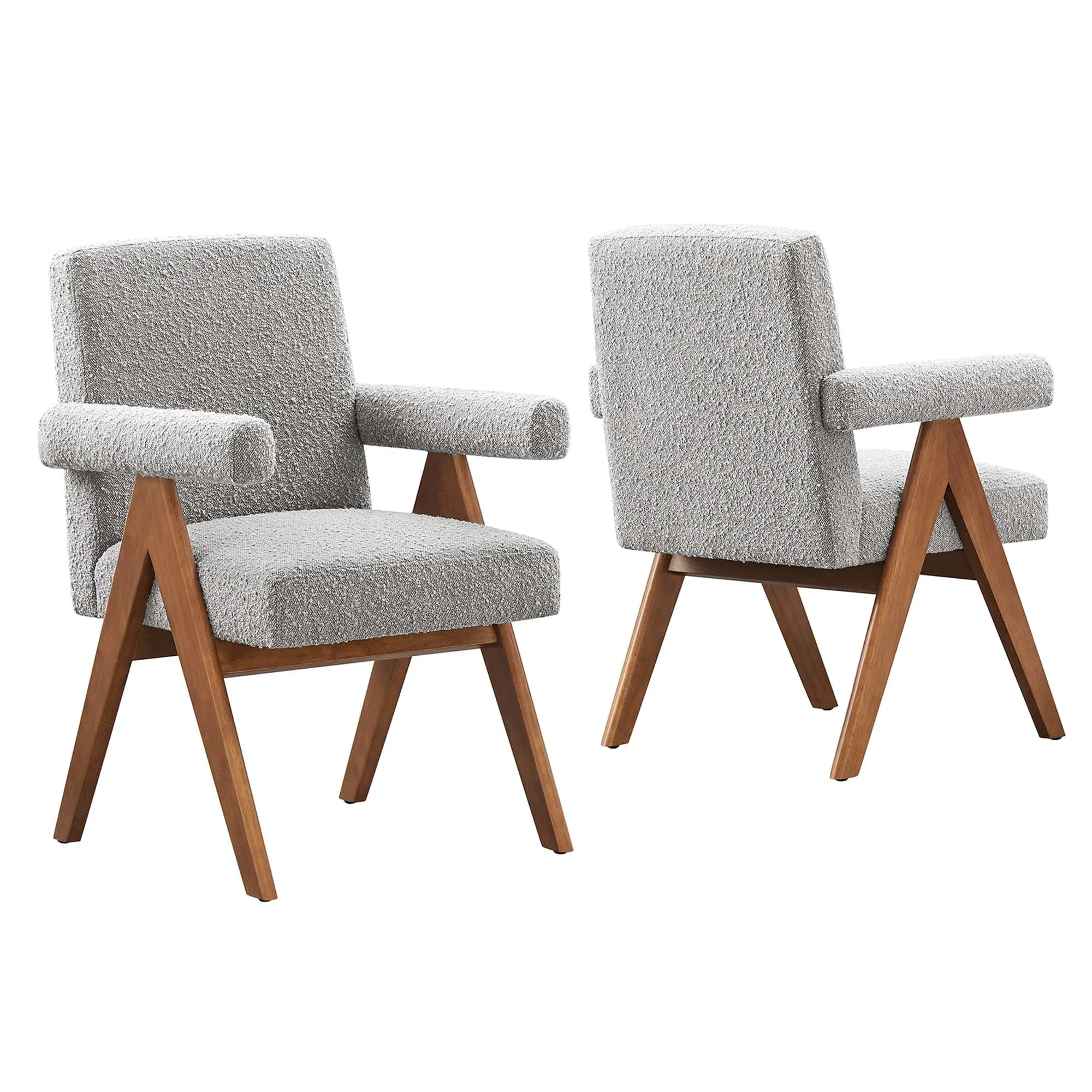 Lyra Boucle Fabric Dining Room Chair - Set of 2 by Modway