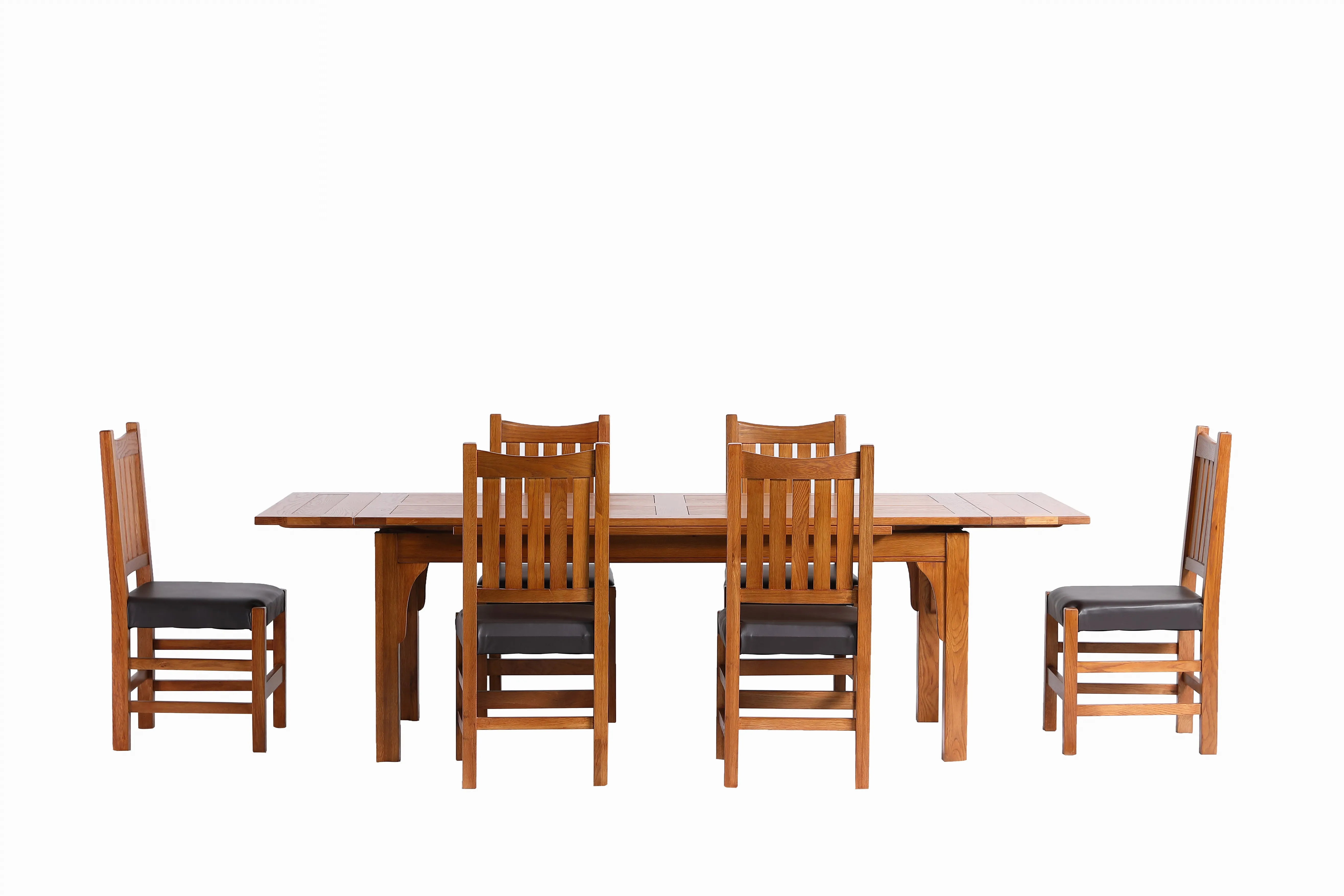 Mission Stow Leaf Table with Solid Oak Slat Back Chairs - Michael's Cherry